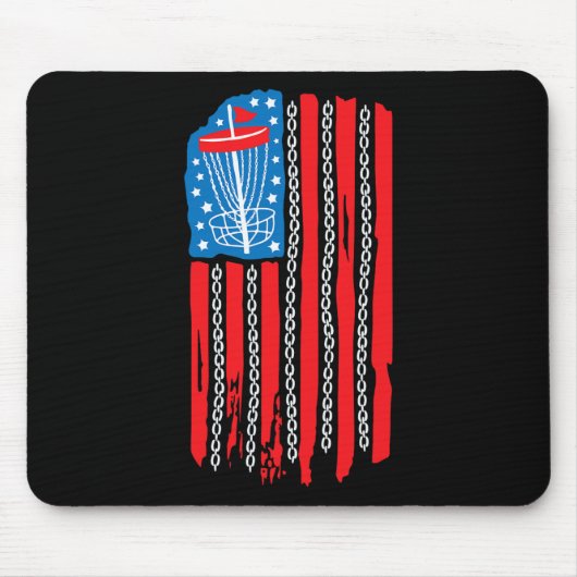 American Flag Disc Golf Basket Chain 4th Of July M Mousepad (Vorne)