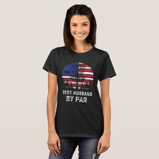 American Flag Disc Golf Husband Patriotic Disk Gol T-Shirt (Vorne ganz)