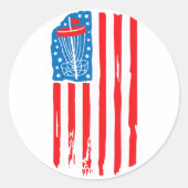 American Flag Disk Golf Bysket Chain 4. Juli m Runder Aufkleber (Vorderseite)