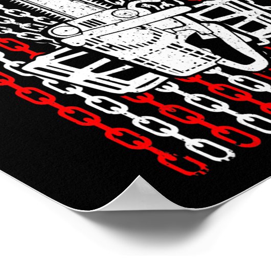 American Flag Disk Golf Player Funny Chainsaw Bask Poster (Ecke)