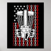 American Flag Disk Golf Player Funny Chainsaw Bask Poster (Vorne)