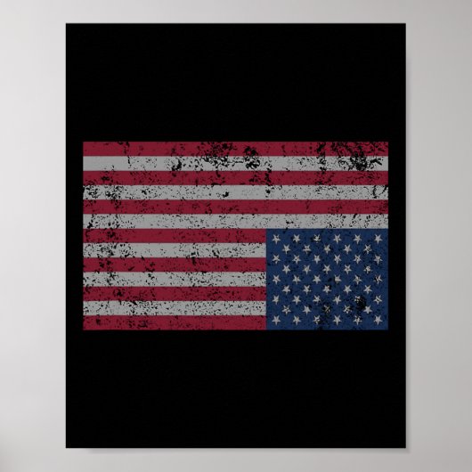 American Flag Distress Upside Down United States U Poster (Vorne)