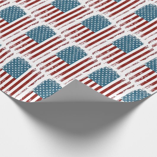 American Flag Distressed Design Geschenkpapier (Ecke)
