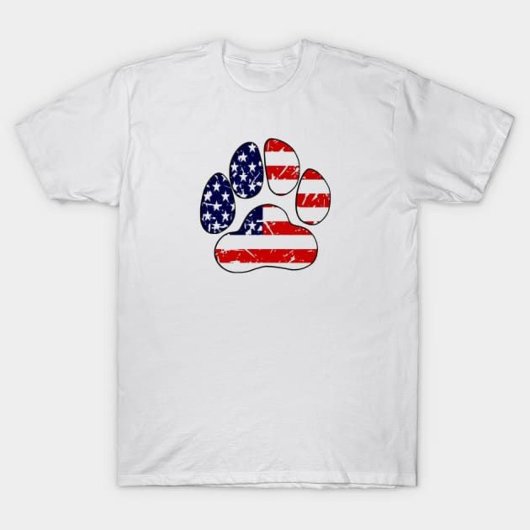 American Flag Dog Paw T-Shirt