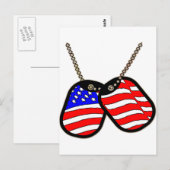American Flag Dog Tags Postkarte (Vorne/Hinten)