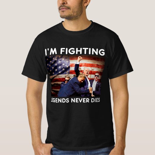 American Flag Donald Trump Fighting Lover Support T-Shirt (Vorderseite)