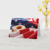 American Flag & Donut Greeting Card Karte (Gelbe Blume)