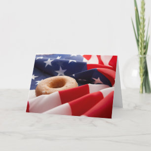 American Flag & Donut Greeting Card Karte
