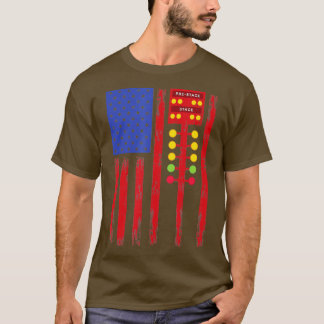American Flag Drag Racing Strip ree Light Dragster T-Shirt