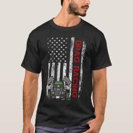 American Flag Drag Racing Strip Tree Light für Dra T-Shirt