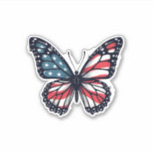 American Flag Dragonfly Patriotic 4. Juli Red Aufkleber (Vorderseite)