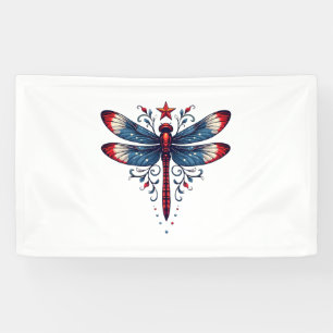 American Flag Dragonfly Patriotic 4. Juli Red Banner