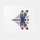 American Flag Dragonfly Patriotic 4. Juli Red Fleecedecke (Vorderseite (Horizontal))