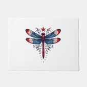 American Flag Dragonfly Patriotic 4. Juli Red Fußmatte (Vorderseite)