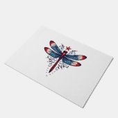 American Flag Dragonfly Patriotic 4. Juli Red Fußmatte (Schrägansicht)