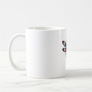 American Flag Dragonfly Patriotic 4. Juli Red Kaffeetasse