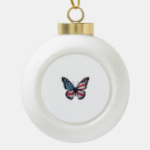 American Flag Dragonfly Patriotic 4. Juli Red Keramik Kugel-Ornament (Vorderseite)