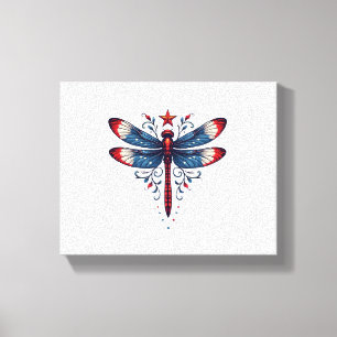 American Flag Dragonfly Patriotic 4. Juli Red Leinwanddruck