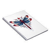 American Flag Dragonfly Patriotic 4. Juli Red Notizblock (Rechte Seite)