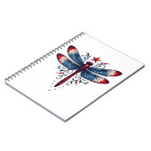 American Flag Dragonfly Patriotic 4. Juli Red Notizblock (Linke Seite)