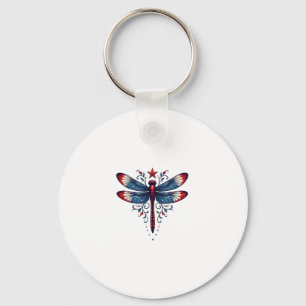 American Flag Dragonfly Patriotic 4. Juli Red Schlüsselanhänger