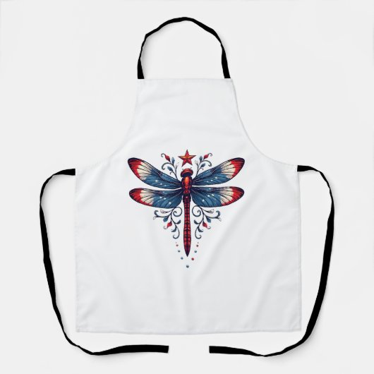 American Flag Dragonfly Patriotic 4. Juli Red Schürze (Vorderseite)