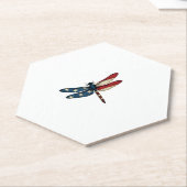 American Flag Dragonfly Patriotic 4th of July Red  Untersetzer (angewinkelt)
