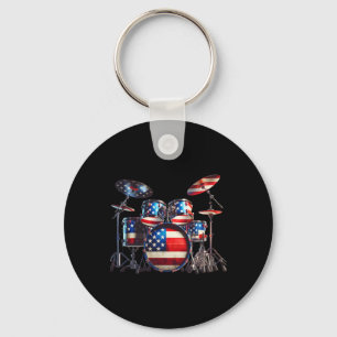 American Flag Drum Drumset 4. Juli Usa Patriot Schlüsselanhänger
