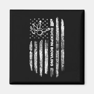 American Flag Duckpin Bowling - Vintager Duckpin B Magnet