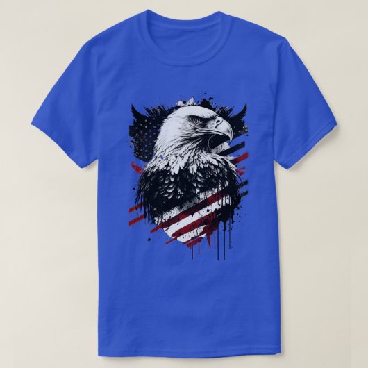 American Flag Eagle Abstract Design T-Shirt (Design vorne)