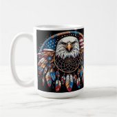 American Flag Eagle Art mit Dreamcatcher Kaffeetasse (Links)