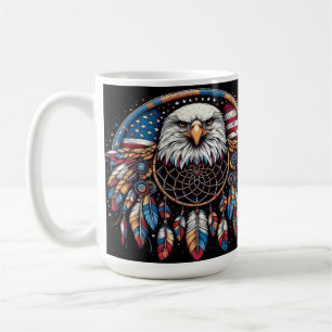 American Flag Eagle Art mit Dreamcatcher Kaffeetasse