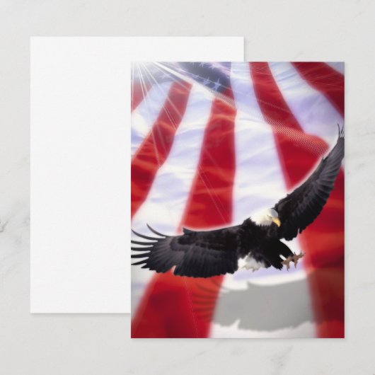 American Flag & Eagle Einladung (Vorne/Hinten)