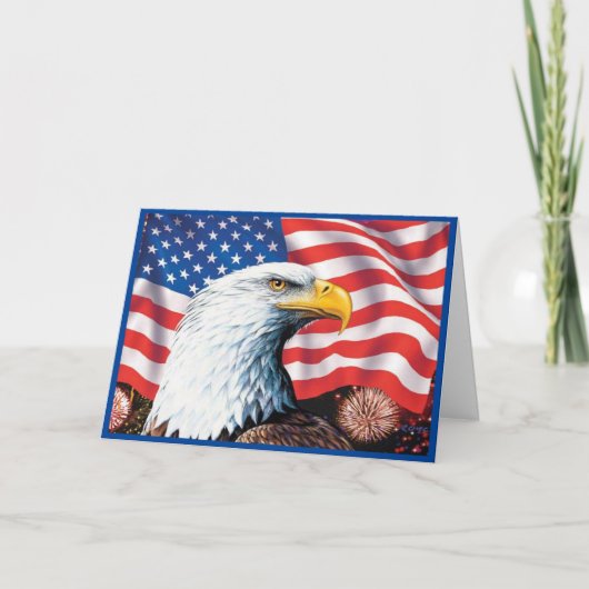 American Flag Eagle Feiertagskarte (Vorderseite)