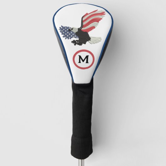 American Flag Eagle Patriotic Monogram USA Golf Headcover (Vorderseite)