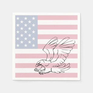 American Flag Eagle Patriotic Paper Napkins Serviette