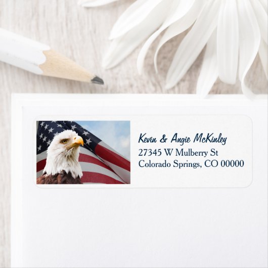 American Flag Eagle Return Address Label (Insitu)