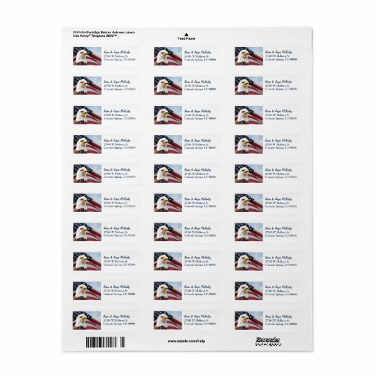 American Flag Eagle Return Address Label (Vorne)