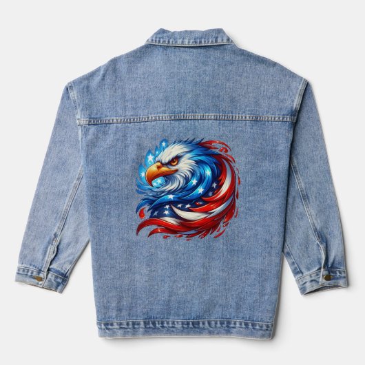 American Flag Eagle Royal Luxury Jeansjacke (Rückseite)