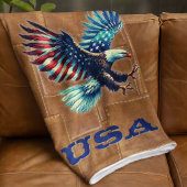 American Flag Eagle Rustic Sherpa Blanket Sherpadecke