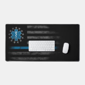 American Flag EMT Paramedic Blue Line Desk Mat Schreibtischunterlage (Tastatur & Maus)