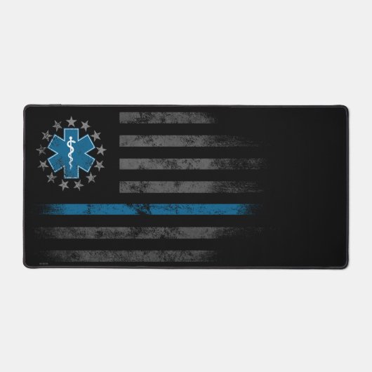 American Flag EMT Paramedic Blue Line Desk Mat Schreibtischunterlage (Vorderseite)