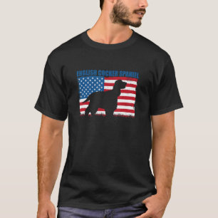 American Flag English Cocker Spaniel T-Shirt