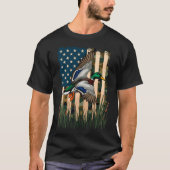 American Flag Ente Jagd Wasservögel Jäger T-Shirt (Vorderseite)