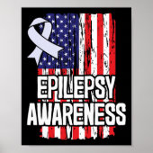 American Flag Epilepsy Awareness Ribbon Poster (Vorne)