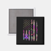 American Flag Epilepsy Awareness Support Gefärbte  Magnet (Vorderseite/Rückseite)