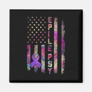 American Flag Epilepsy Awareness Support Gefärbte Magnet