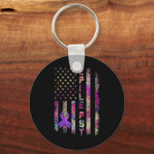 American Flag Epilepsy Awareness Support Gefärbte Schlüsselanhänger (Vorderseite)