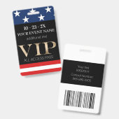 American Flag Event VIP Pass Ausweis (Vorder- & Rückseite)