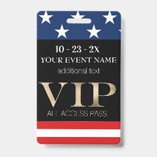American Flag Event VIP Pass Ausweis
